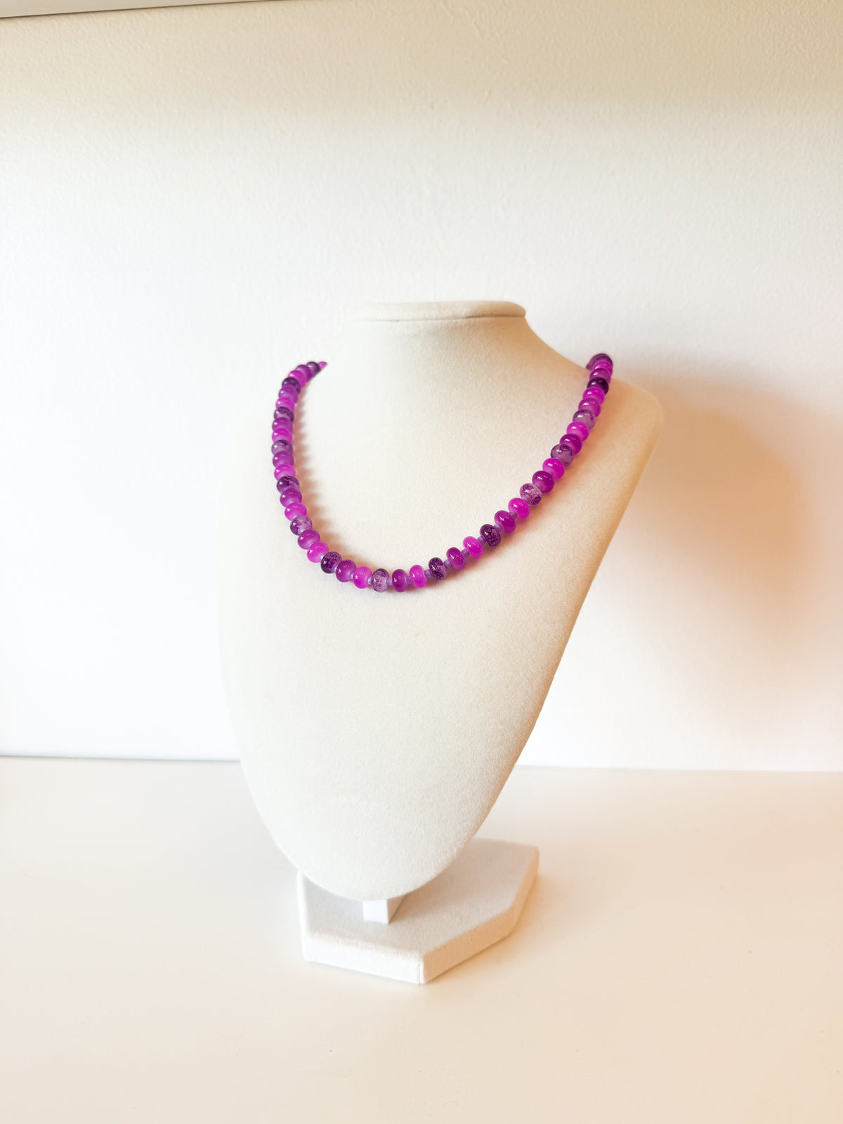 Handmade Glass Rondelle Beaded Necklace