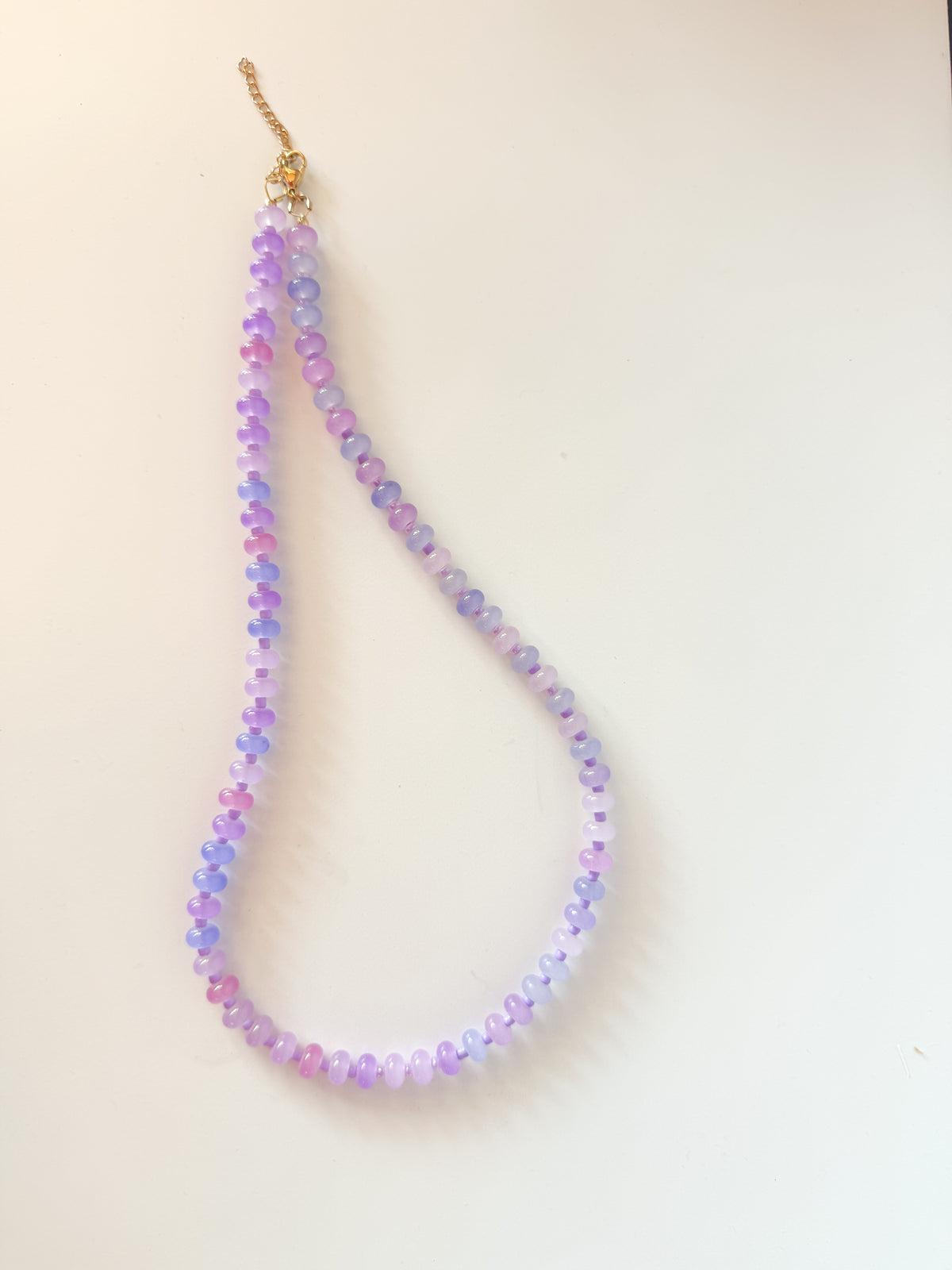 Handmade Glass Rondelle Beaded Necklace