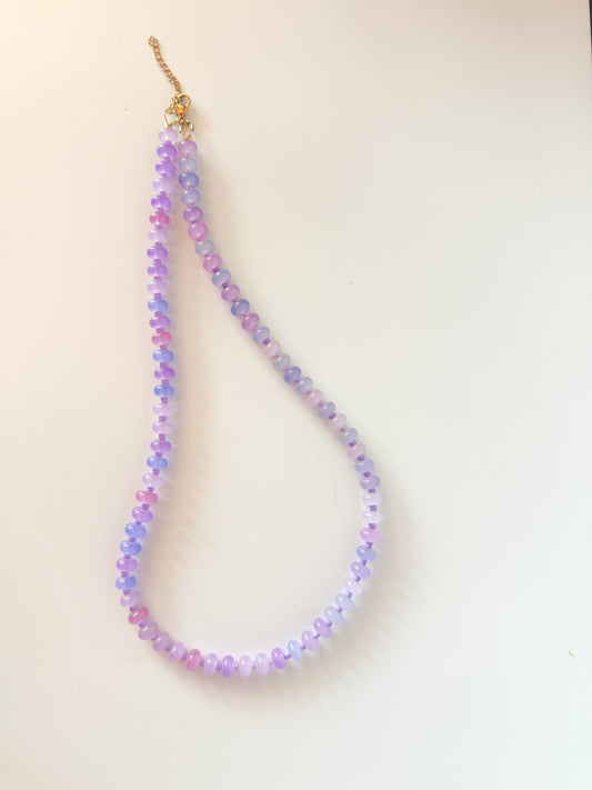 Handmade Glass Rondelle Beaded Necklace