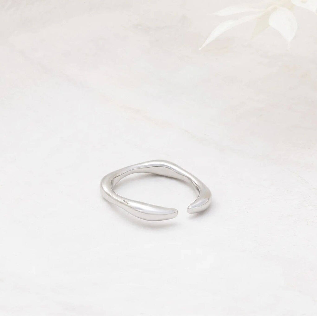 18K Gold PVD Stainless Steel Adjustable Simple Ring