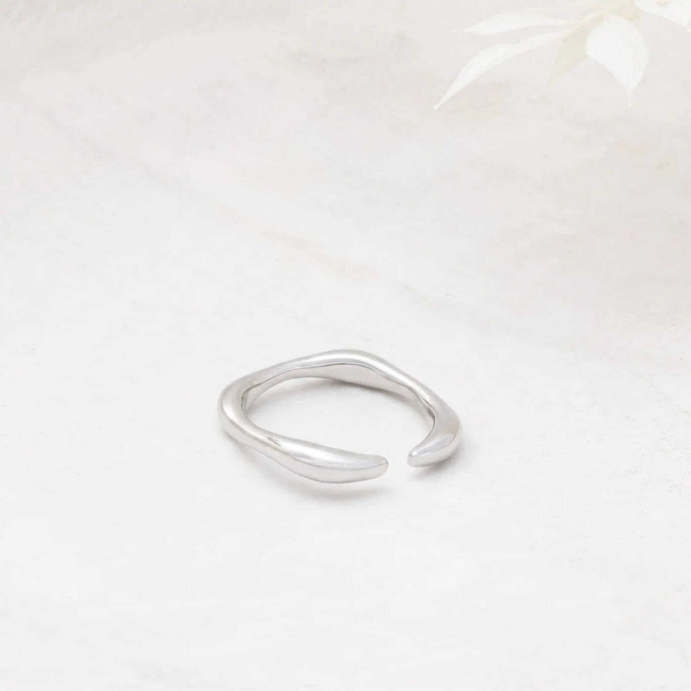 18K Gold PVD Stainless Steel Adjustable Simple Ring