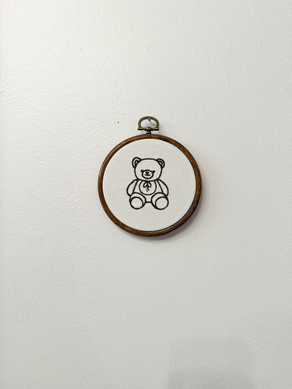 Handmade Framed Embroidery Decor Bear