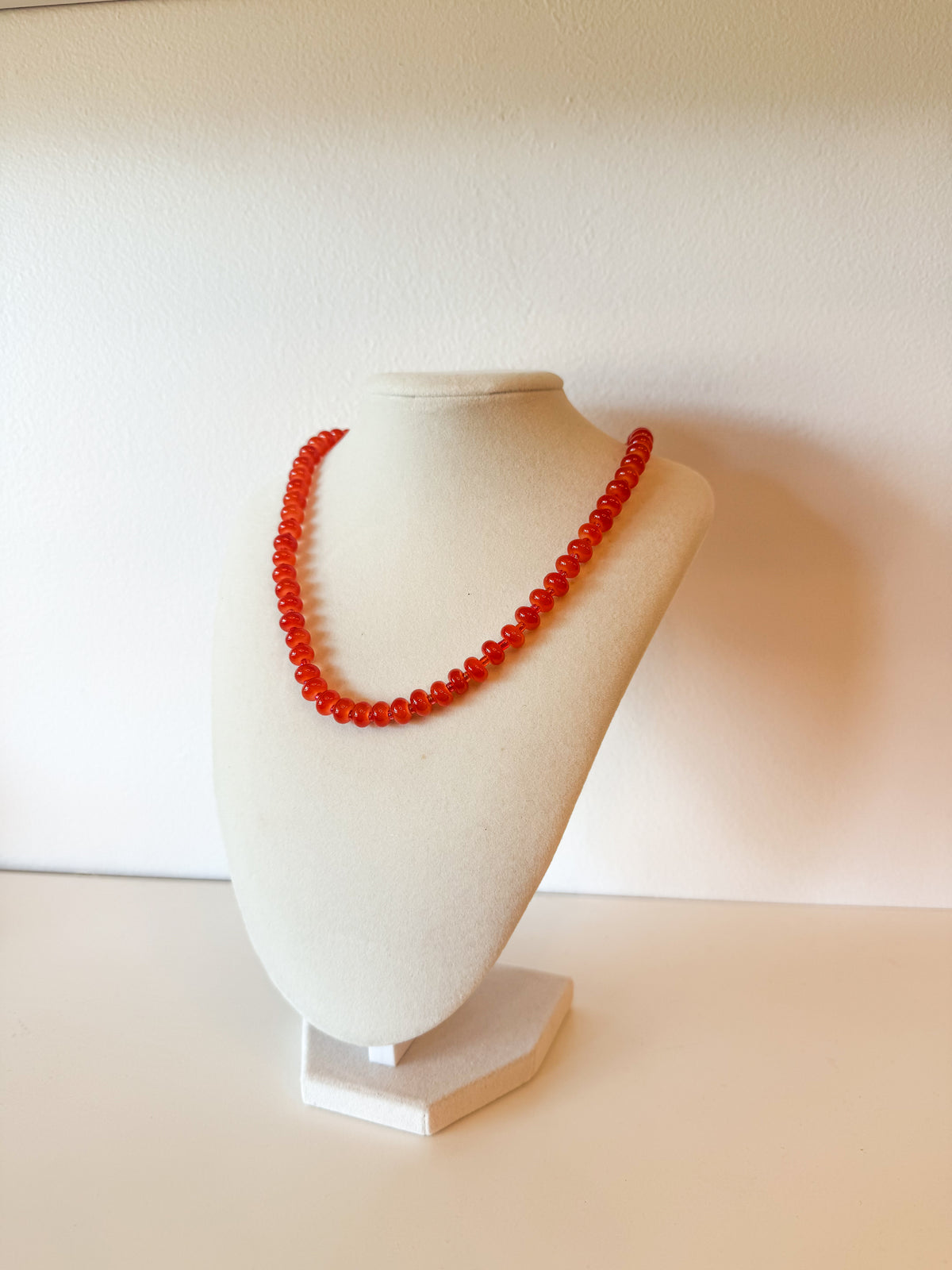 Handmade Glass Rondelle Beaded Necklace
