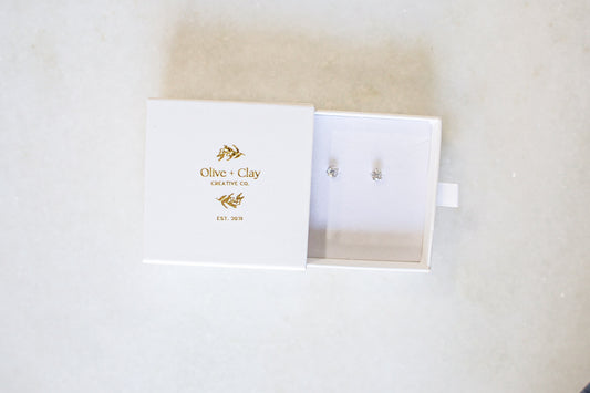 Round Sterling Silver Earring Set