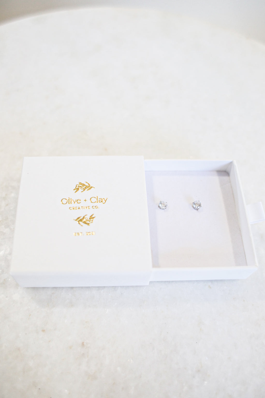 Round Sterling Silver Earring Set