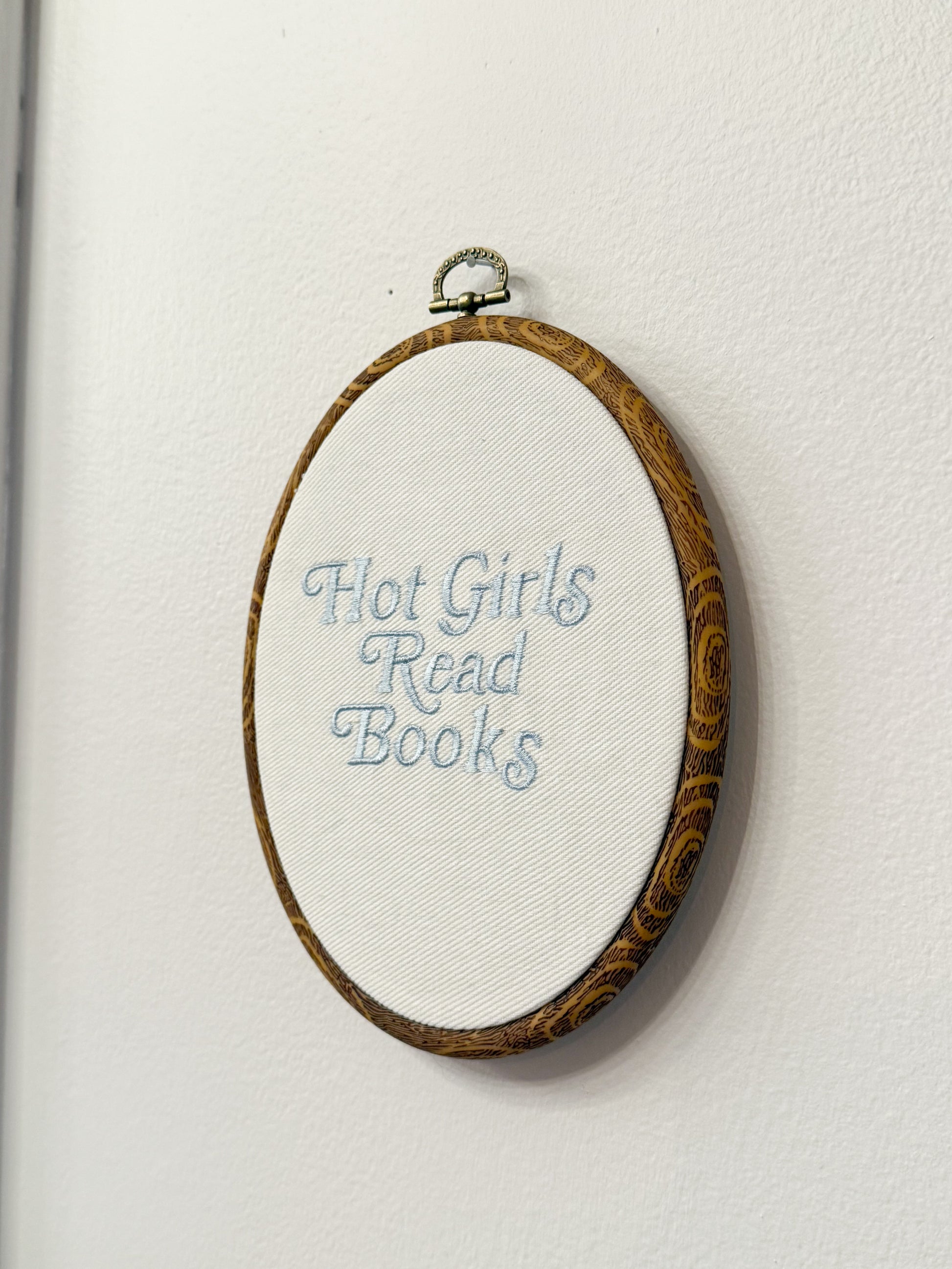 Hot Girls Read Books Handmade Embroidery Decor