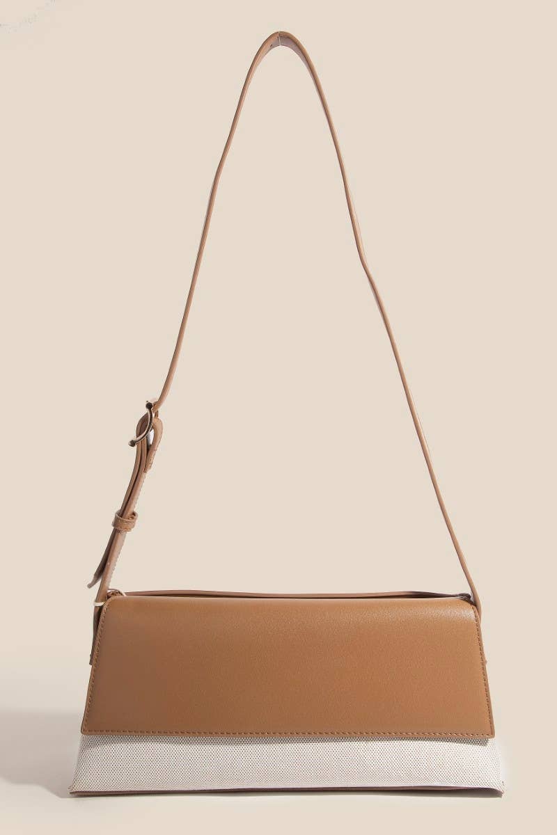 Modern 2 Tone Rectangular Hand Bag