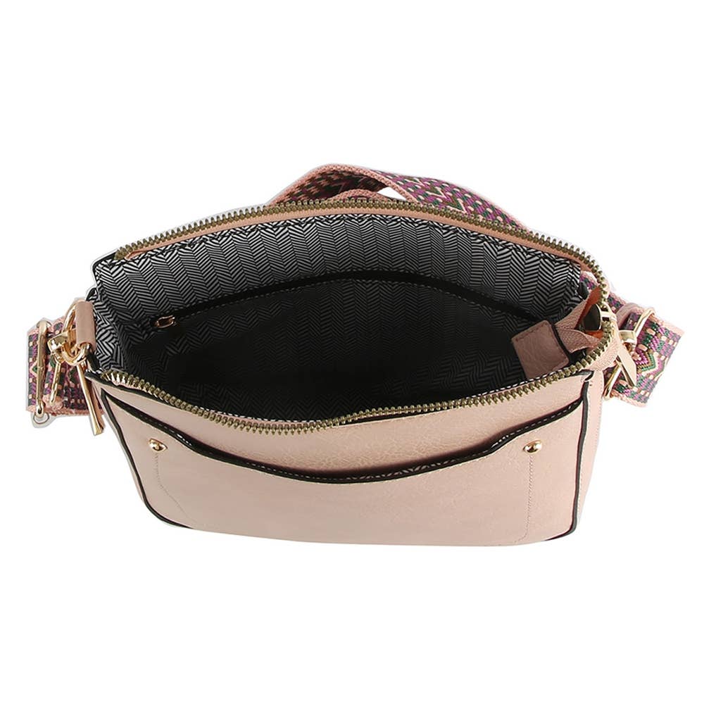 Boho Strap Faux Leather Crossbody Messenger Bag