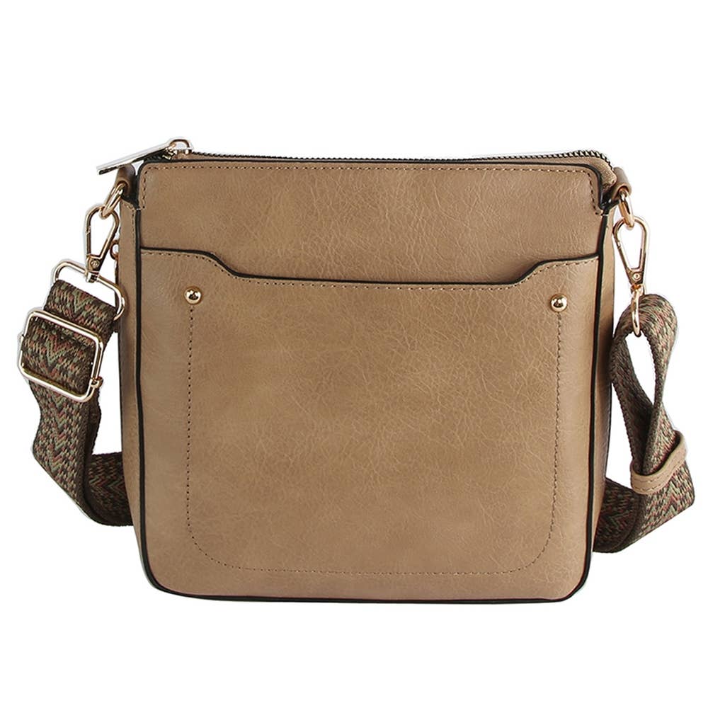 Boho Strap Faux Leather Crossbody Messenger Bag