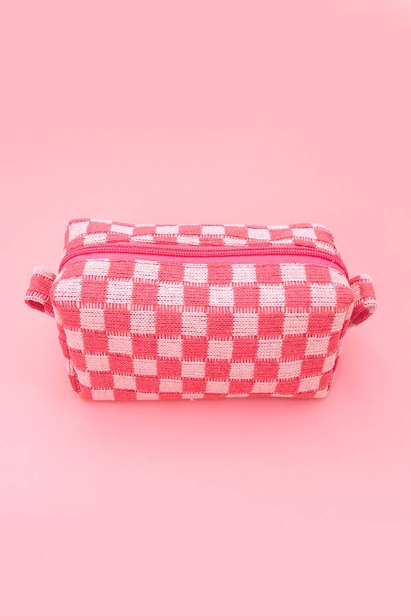 CHECKER MAKEUP COSMETIC POUCH BAG | 40P522