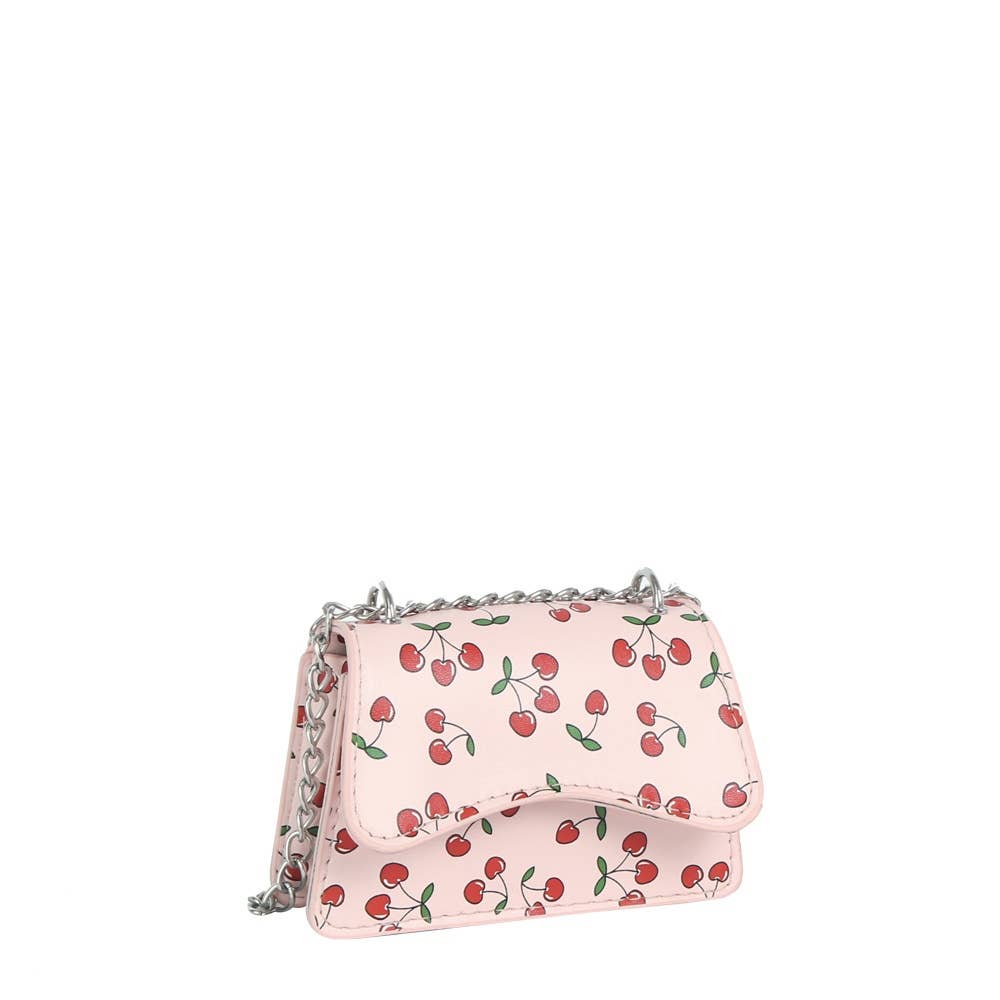 Cherry Print Chain Crossbody Flap Bag