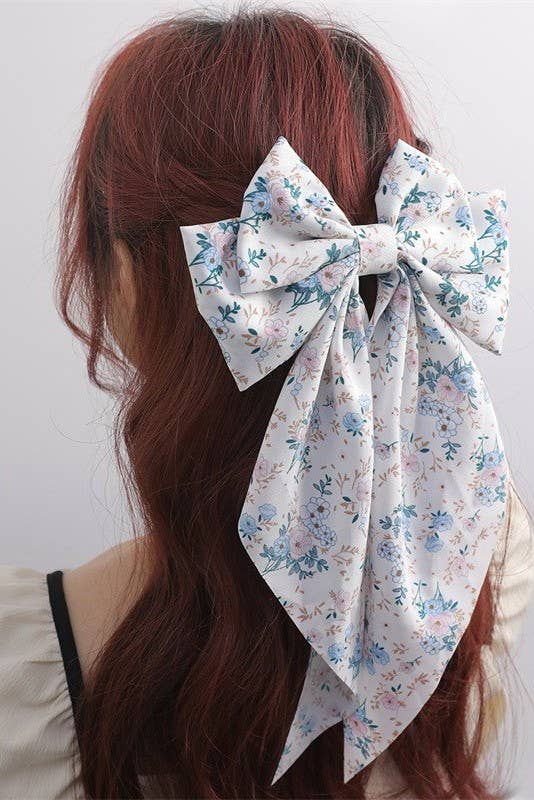 FLORAL BOW RIBBON HAIR CLIPS | 40H909