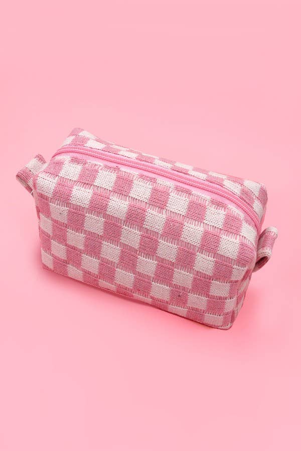CHECKER MAKEUP COSMETIC POUCH BAG | 40P522