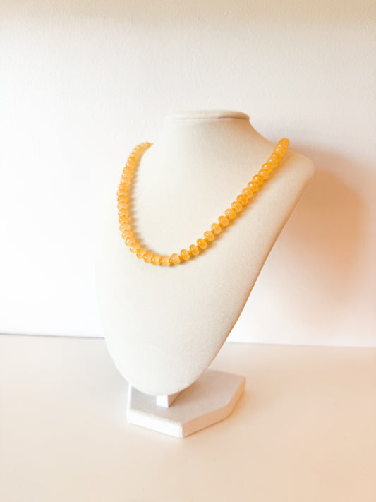 Handmade Glass Rondelle Beaded Necklace