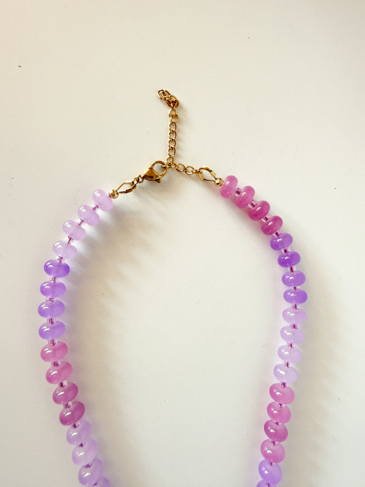 Handmade Glass Rondelle Beaded Necklace