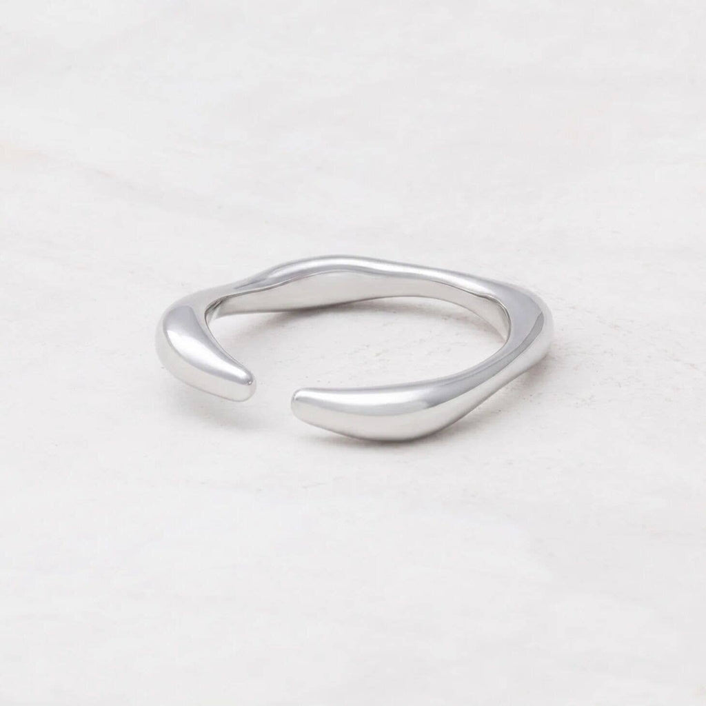 18K Gold PVD Stainless Steel Adjustable Simple Ring