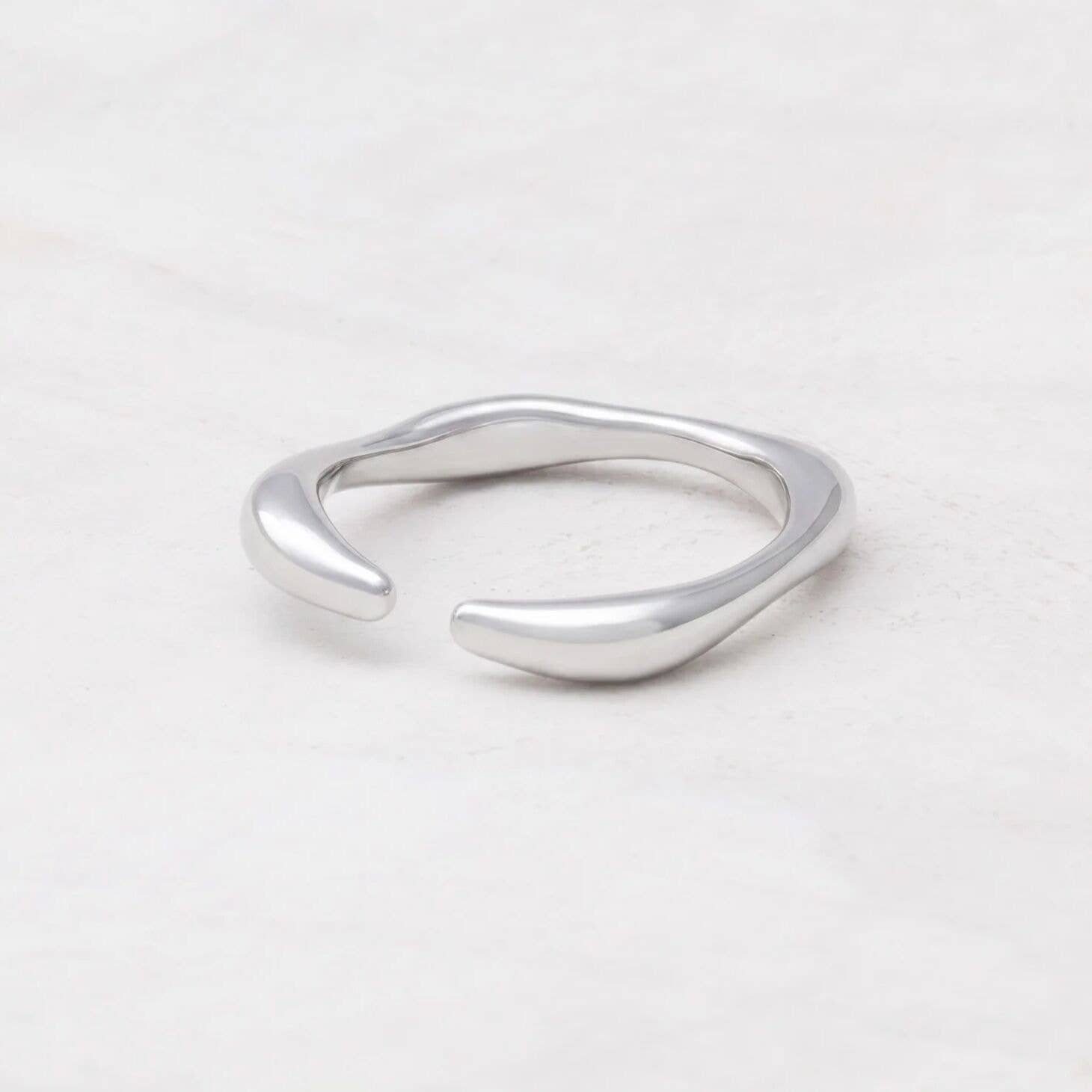18K Gold PVD Stainless Steel Adjustable Simple Ring
