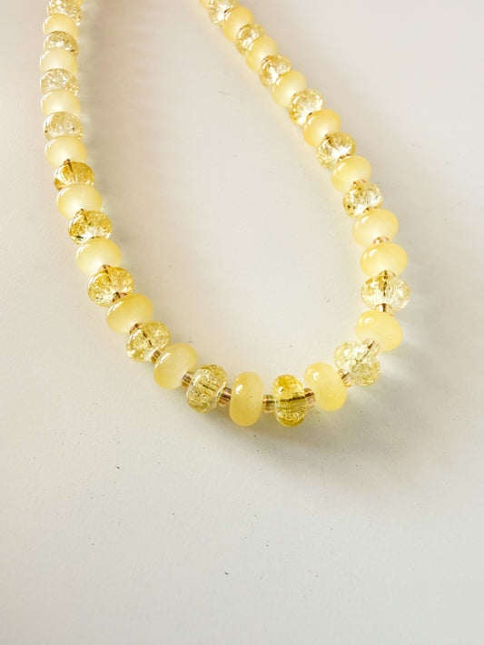 Handmade Glass Rondelle Beaded Necklace