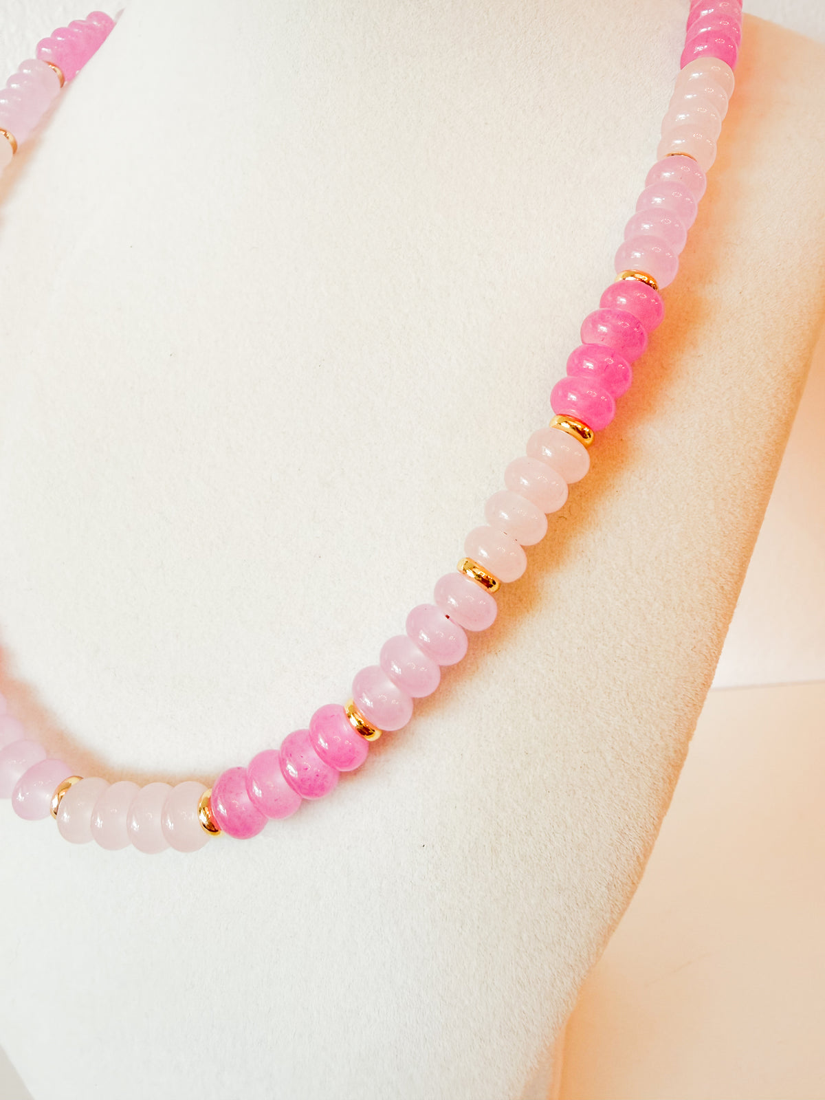 Handmade Glass Rondelle Beaded Necklace