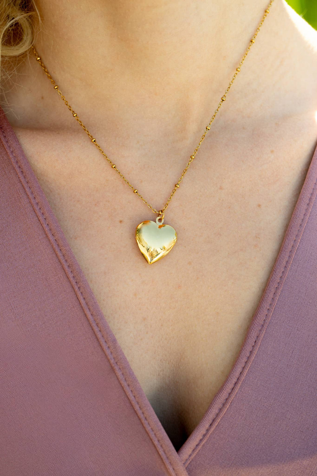 18K Gold PVD Stainless Steel Heart Locket / PDL0239