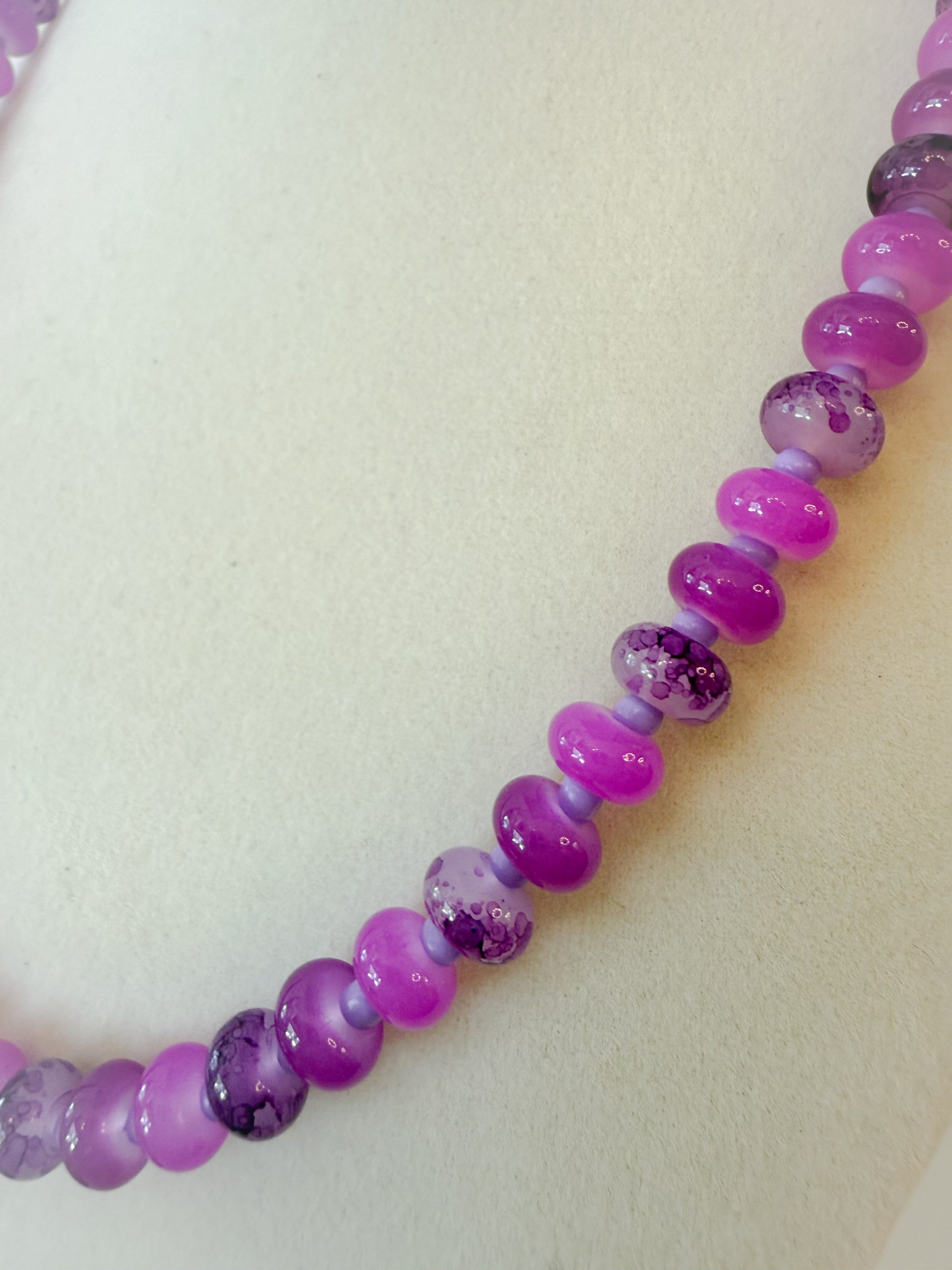 Handmade Glass Rondelle Beaded Necklace