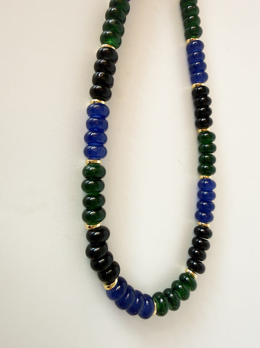 Handmade Glass Rondelle Beaded Necklace