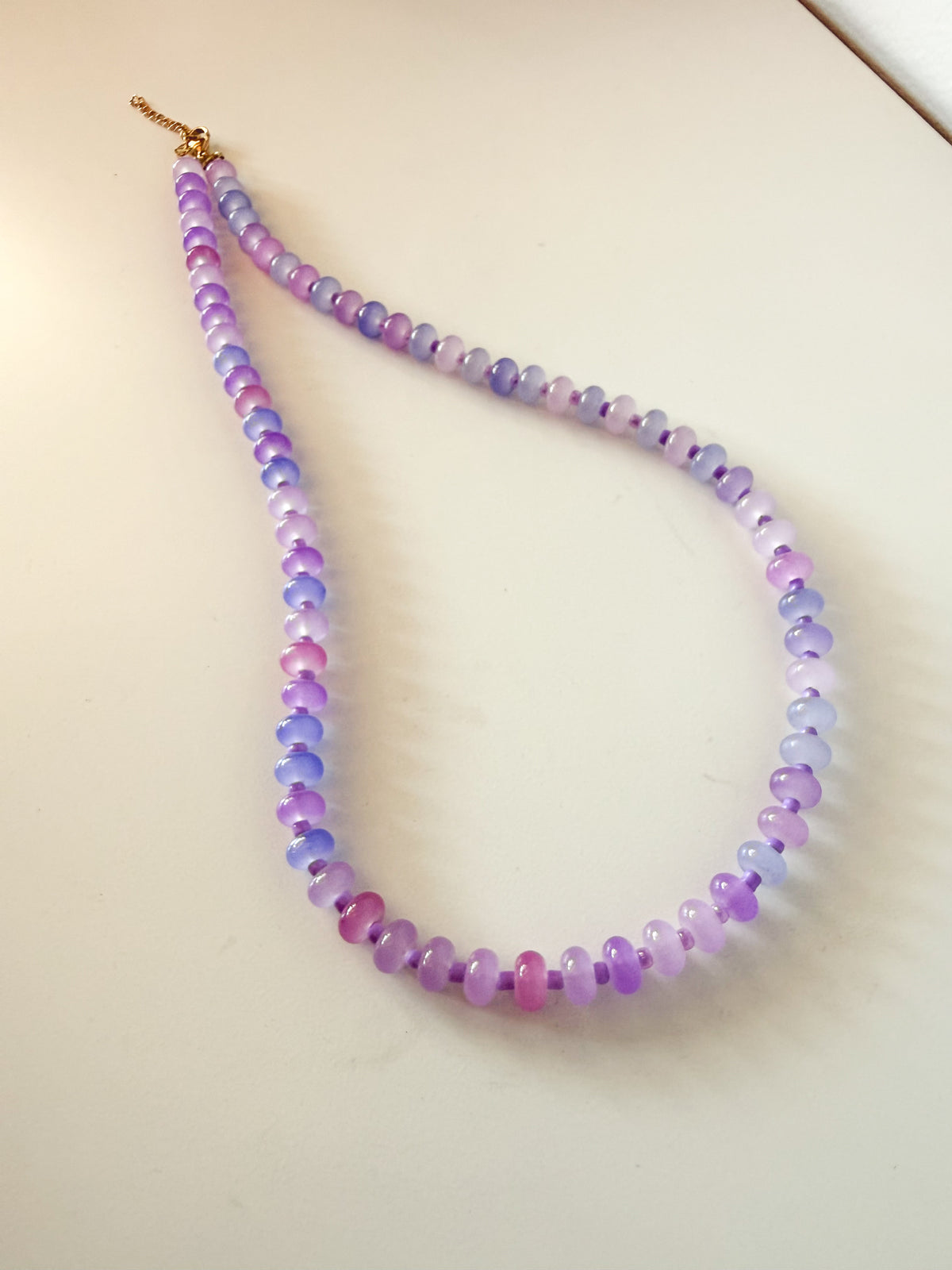 Handmade Glass Rondelle Beaded Necklace