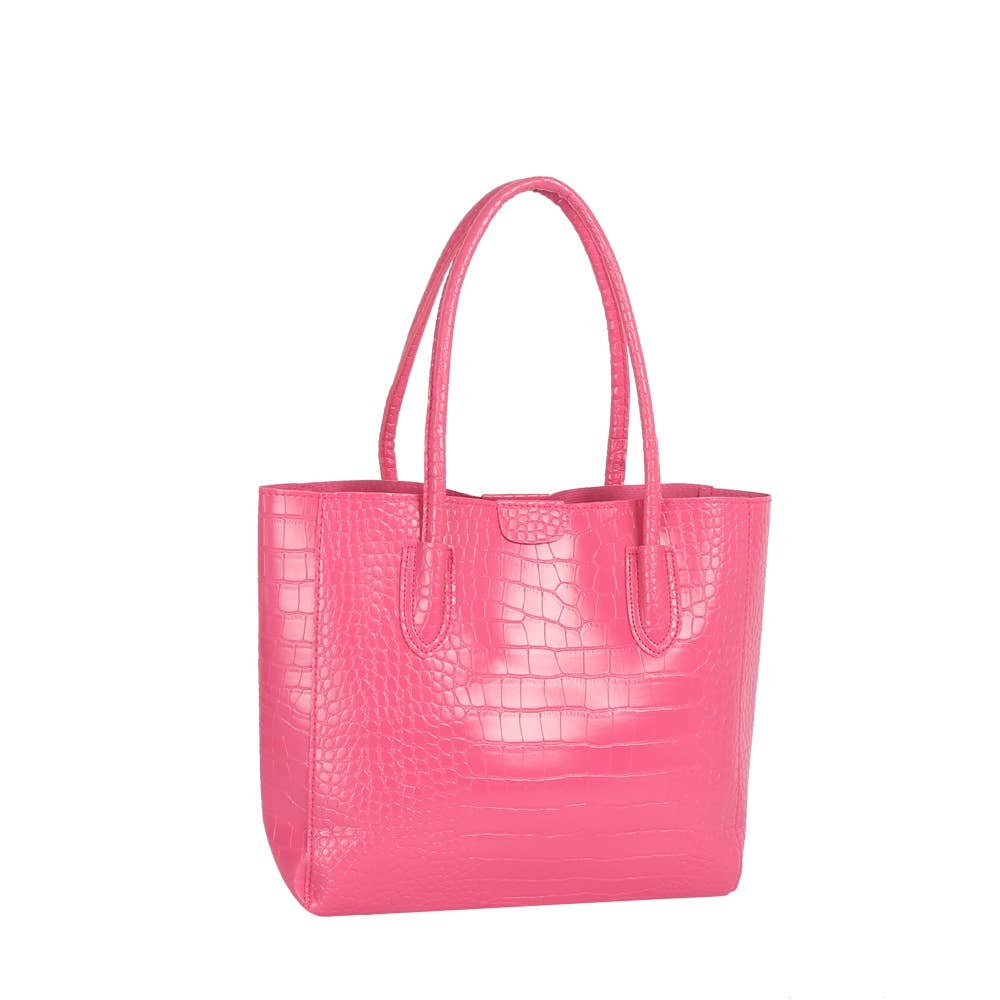 Croc Embossed Shopper Tote Bag