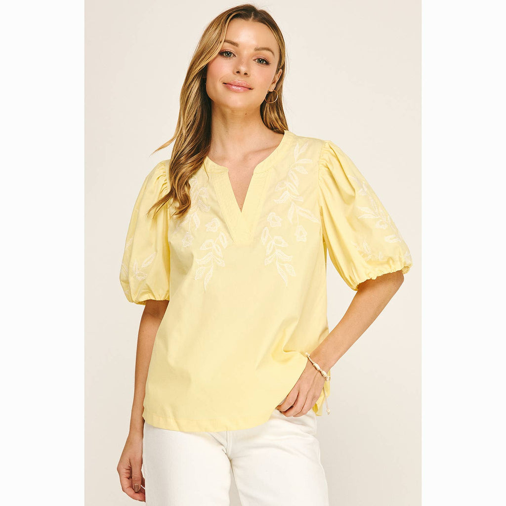 EMBROIDERED PEASANT BLOUSE
