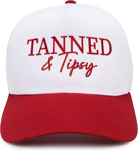 2 Tone Cap: Tanned & Tipsy - Red/White