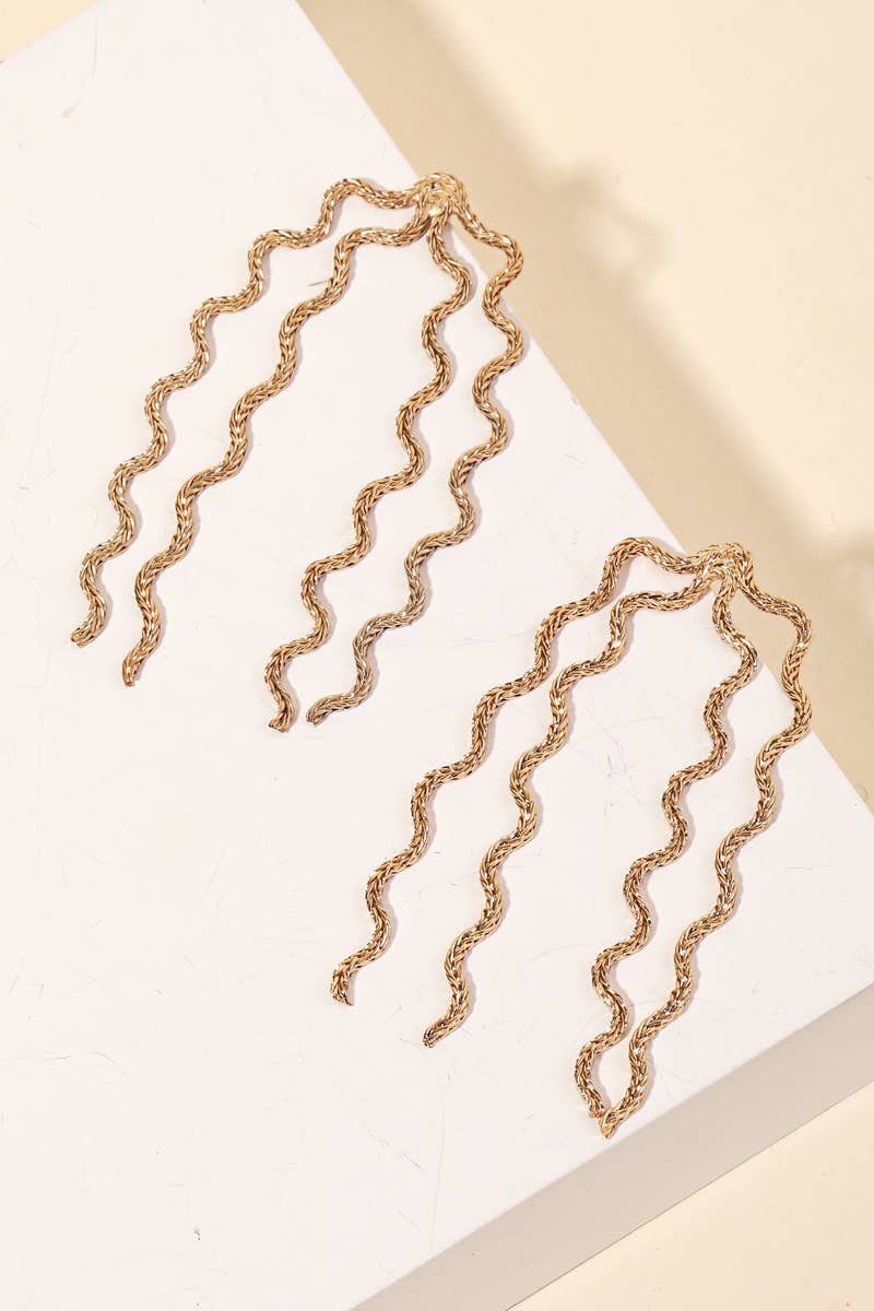 Wavy Chain Drop Earrings