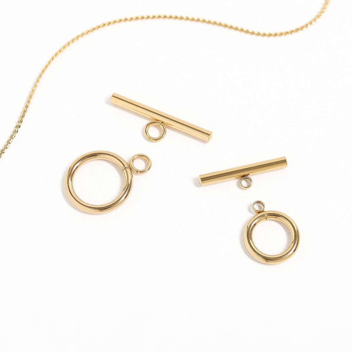 18K Gold PVD Stainless Steel Circle Toggle Clasp