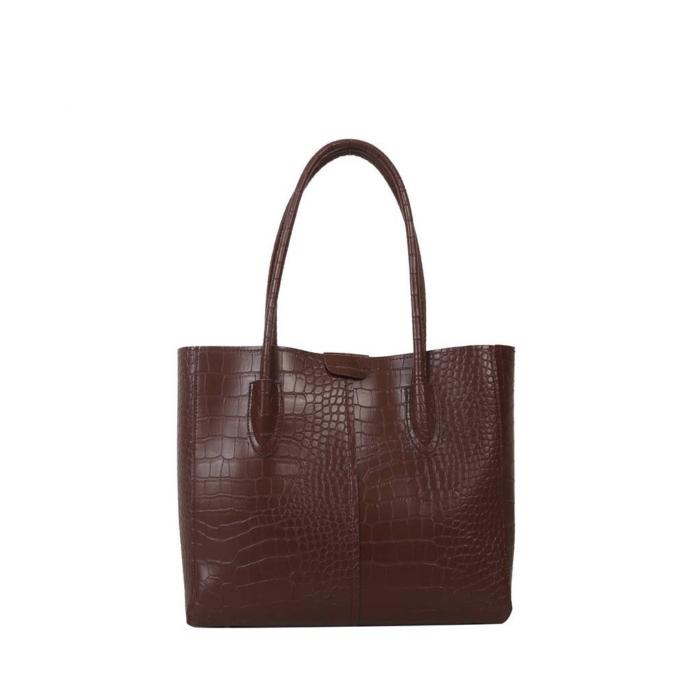 Croc Embossed Shopper Tote Bag