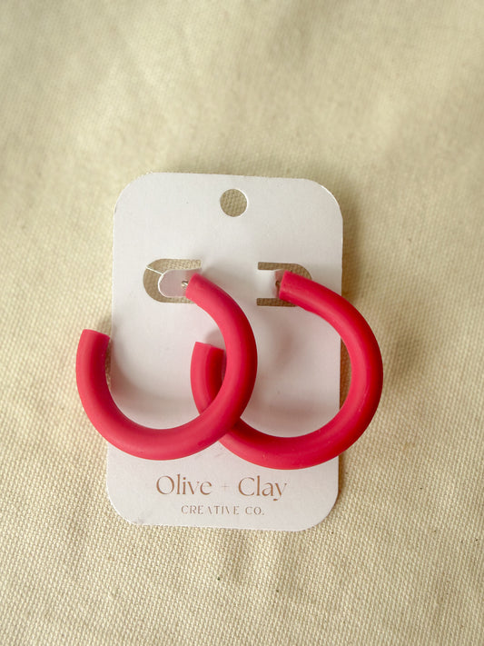 Polymer Clay Hoop Earrings