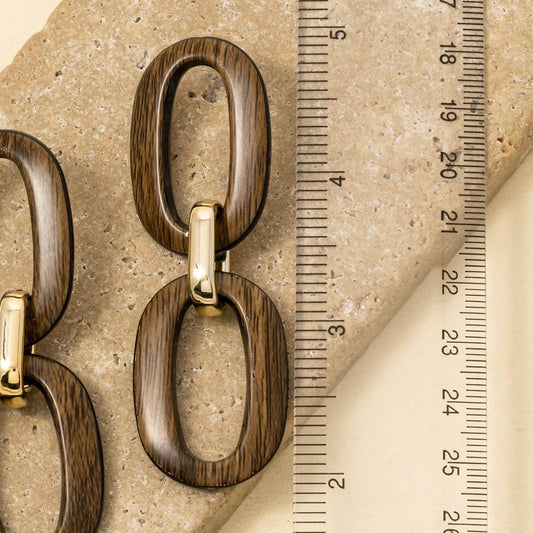 Wooden Ovals Dangle Earrings