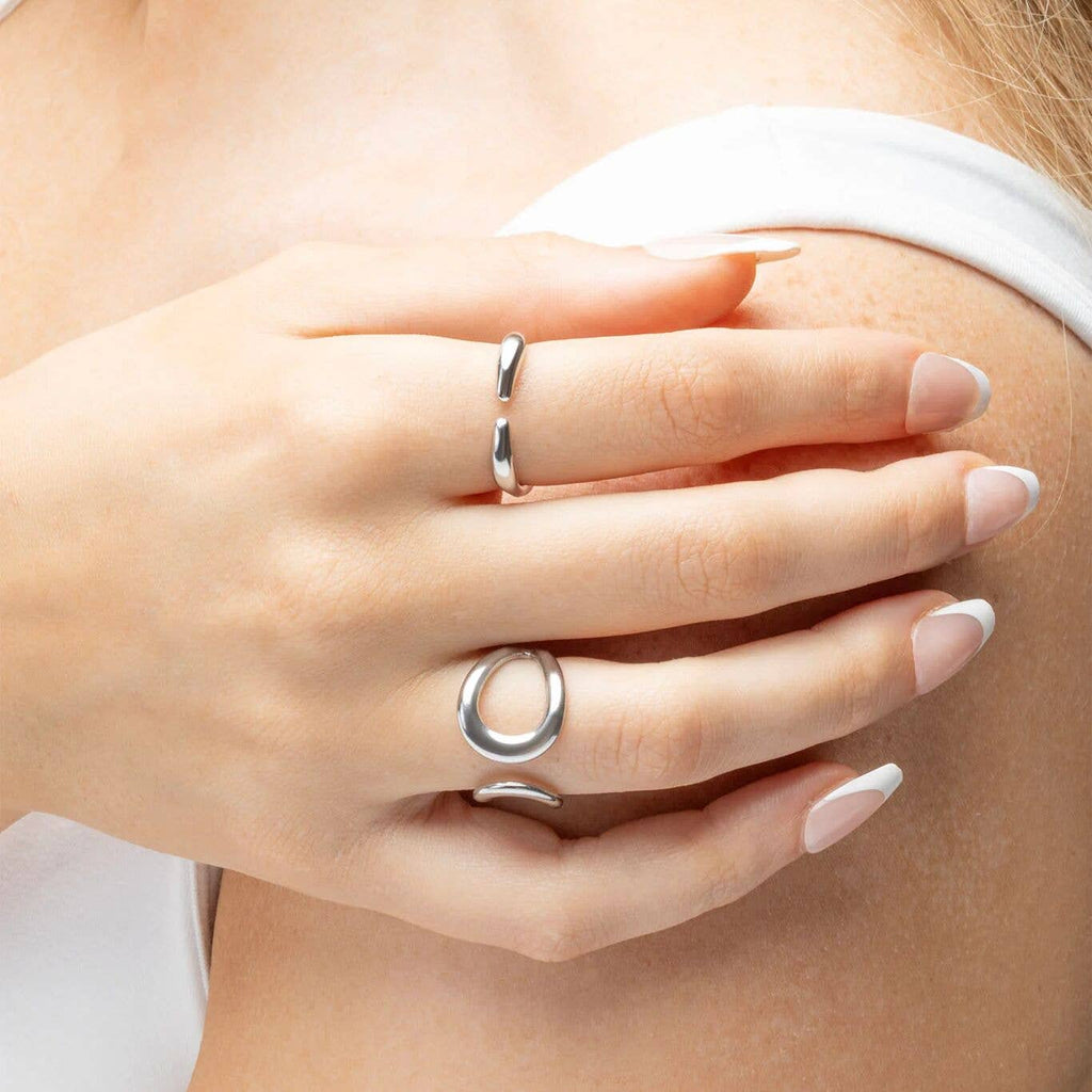 18K Gold PVD Stainless Steel Adjustable Simple Ring
