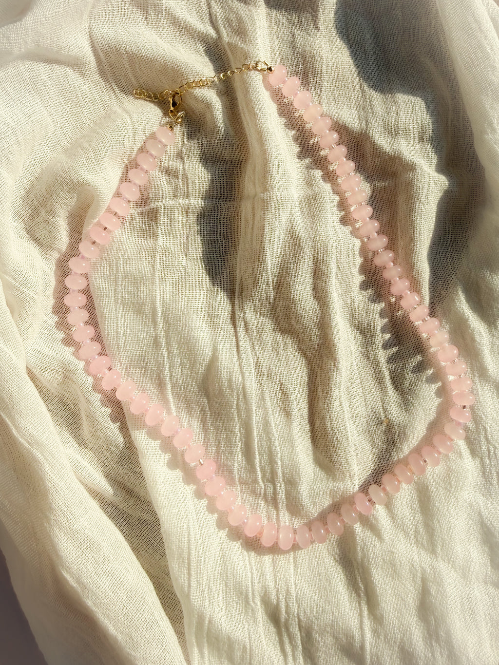 Handmade Glass Rondelle Beaded Necklace