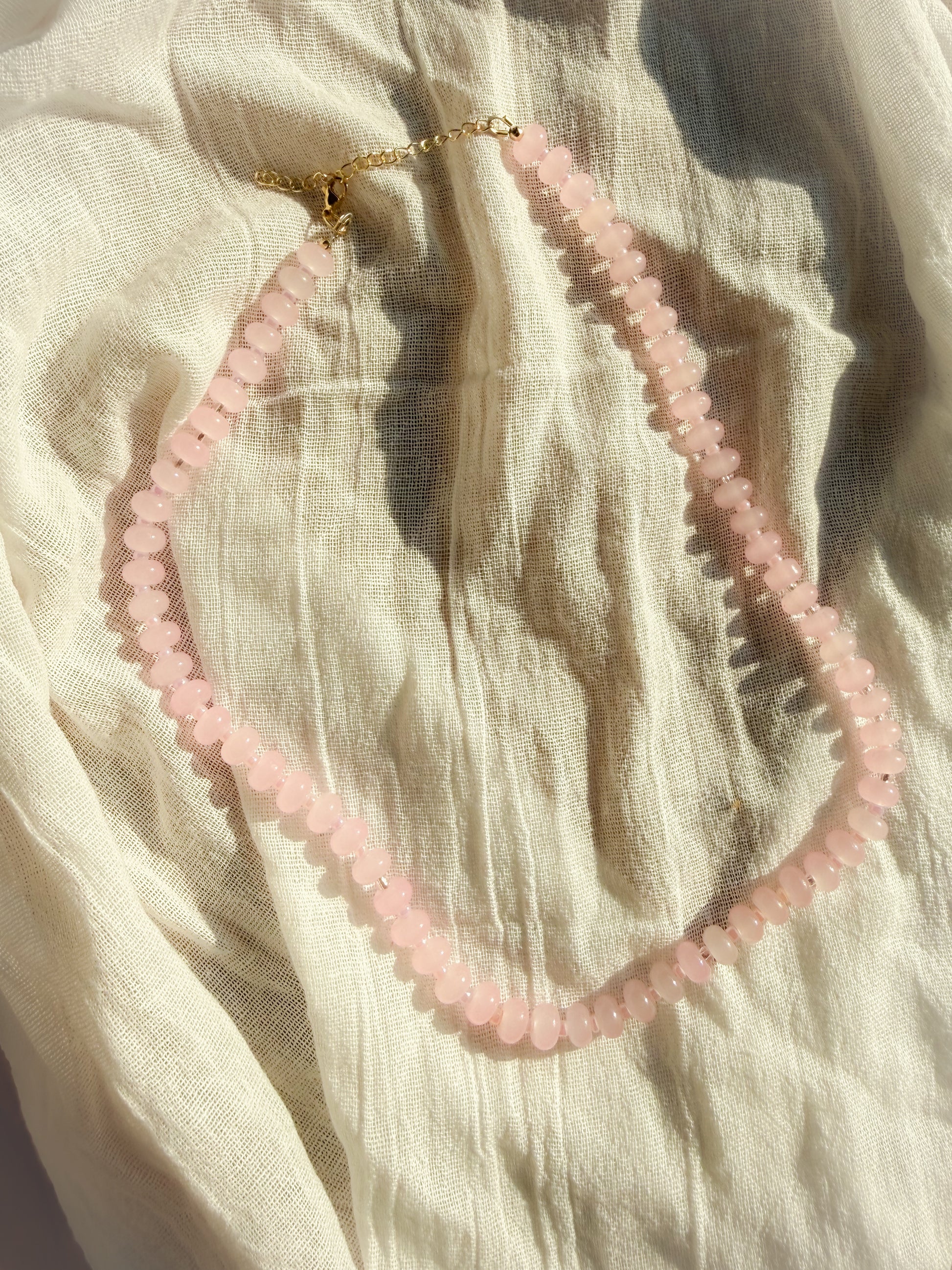 Handmade Glass Rondelle Beaded Necklace
