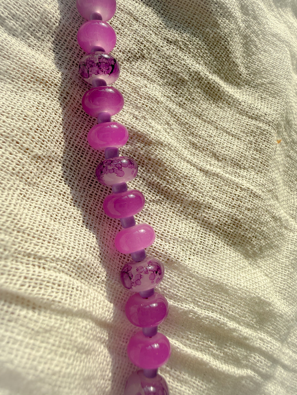 Handmade Glass Rondelle Beaded Necklace
