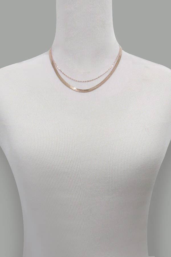 DOUBLE SNAKE AND LARGO CHAIN NECKLACE | 31N21203