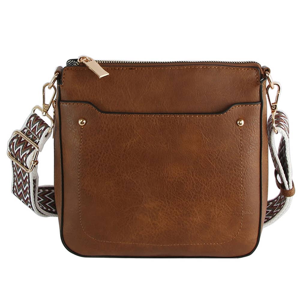 Boho Strap Faux Leather Crossbody Messenger Bag