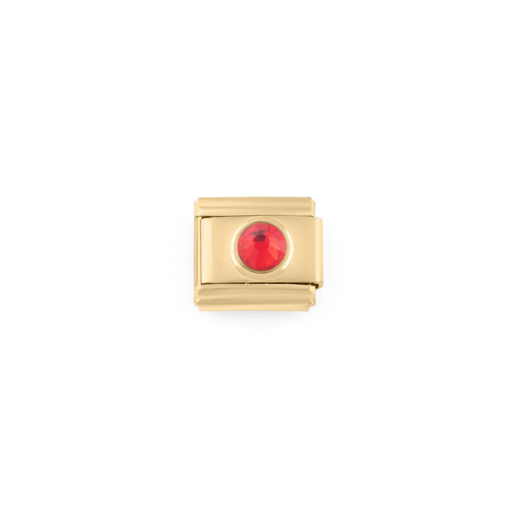 18K Gold PVD Stainless Steel Birthstone Italian Charm