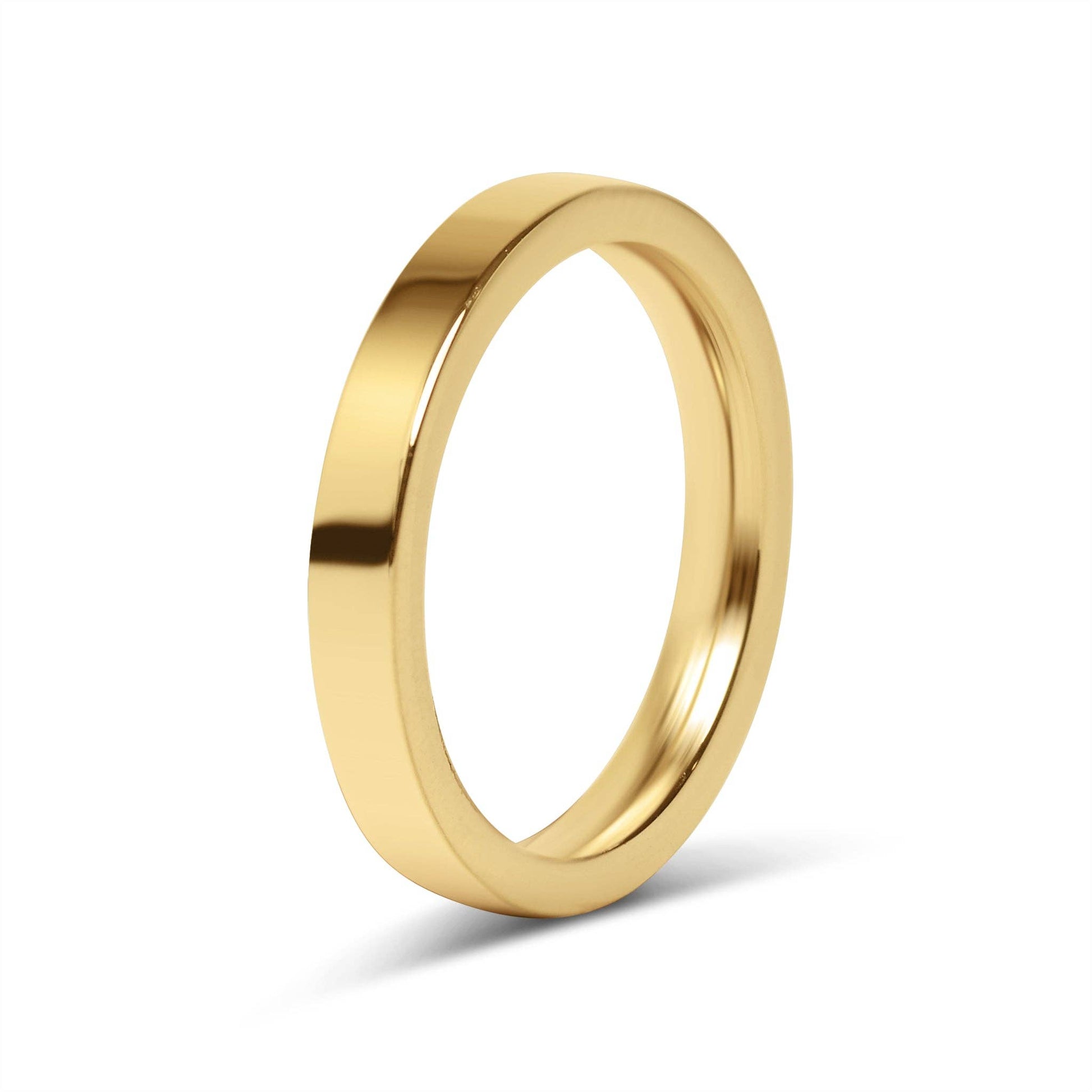 18K Gold Stainless Steel Blank Flat Band Ring