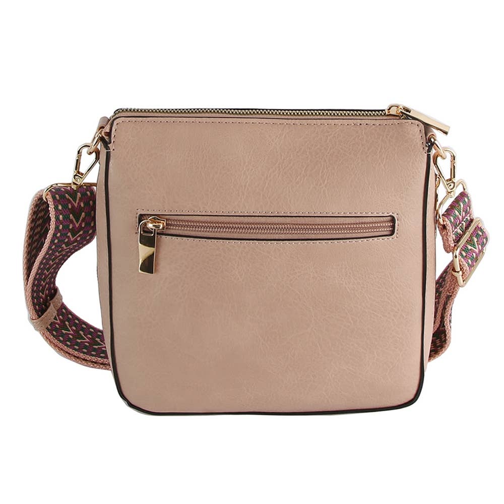 Boho Strap Faux Leather Crossbody Messenger Bag
