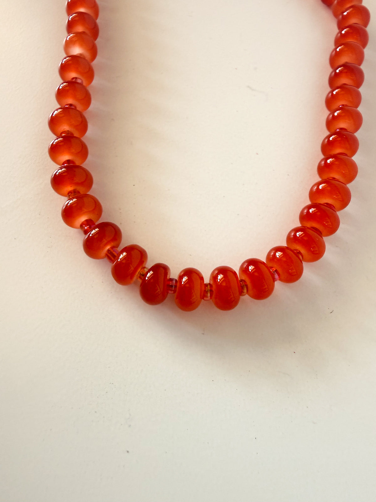 Handmade Glass Rondelle Beaded Necklace
