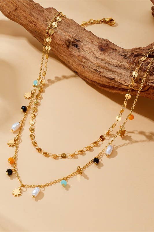 18K STAINLESS STEEL TARNISH FREE SEEDBEAD NECKLACE|40NK9422
