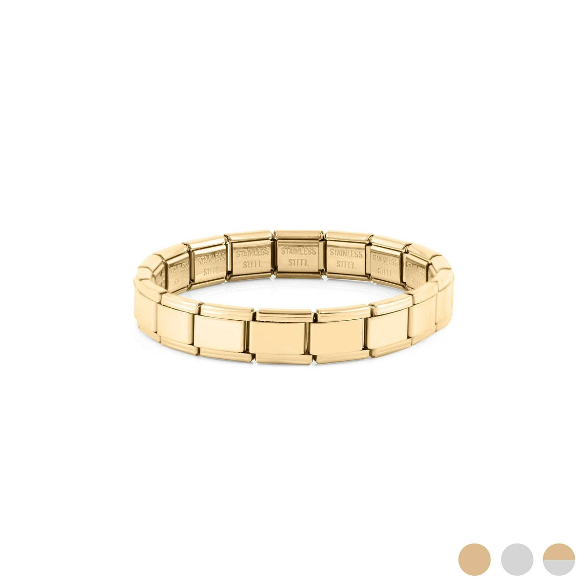 18K Gold PVD Stainless Steel Italian Charm Bracelet