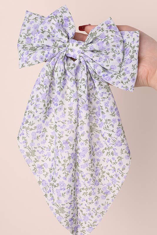 FLORAL BOW RIBBON HAIR CLIPS | 40H909