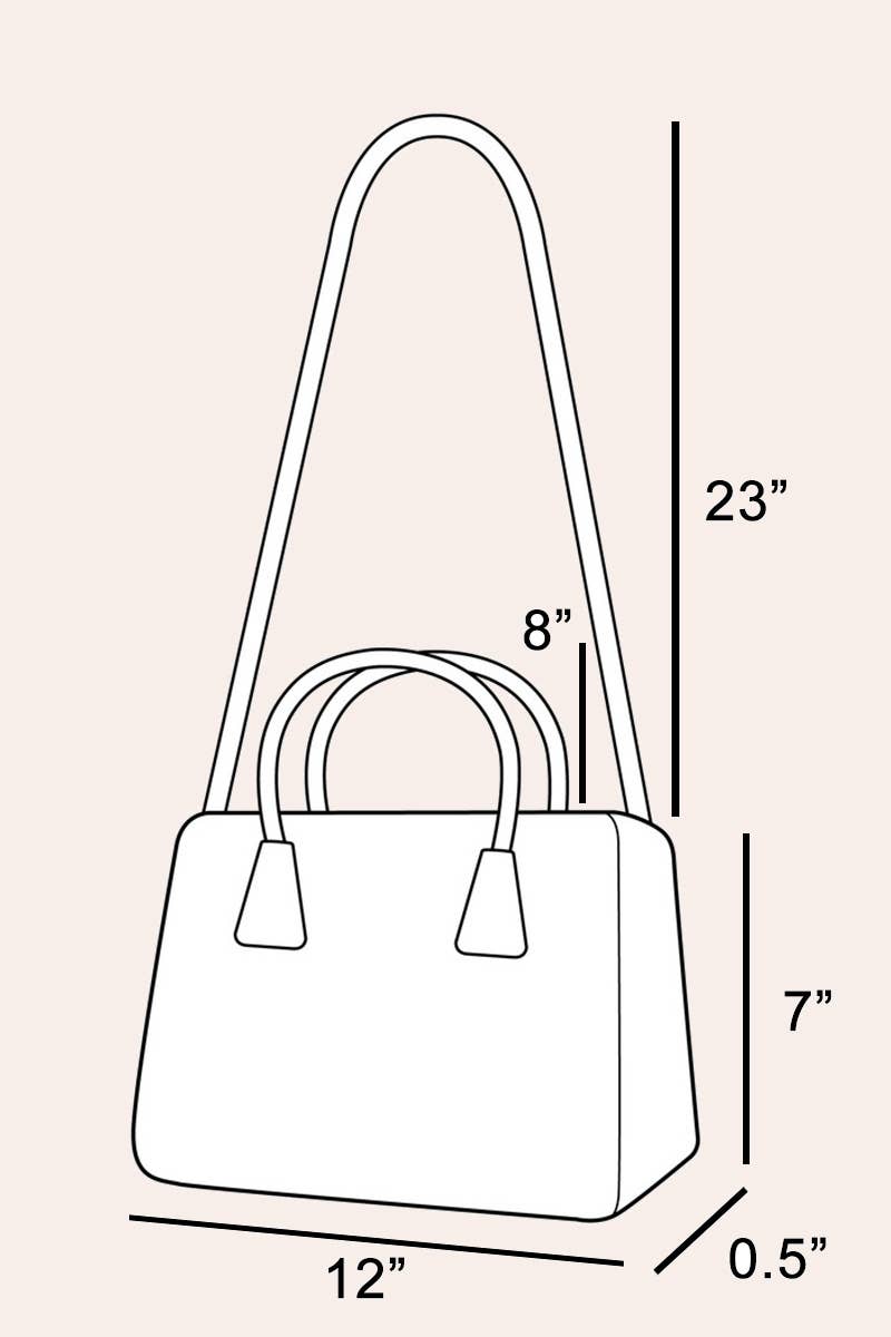 Faux Leather Basket Weave Half Moon Bag