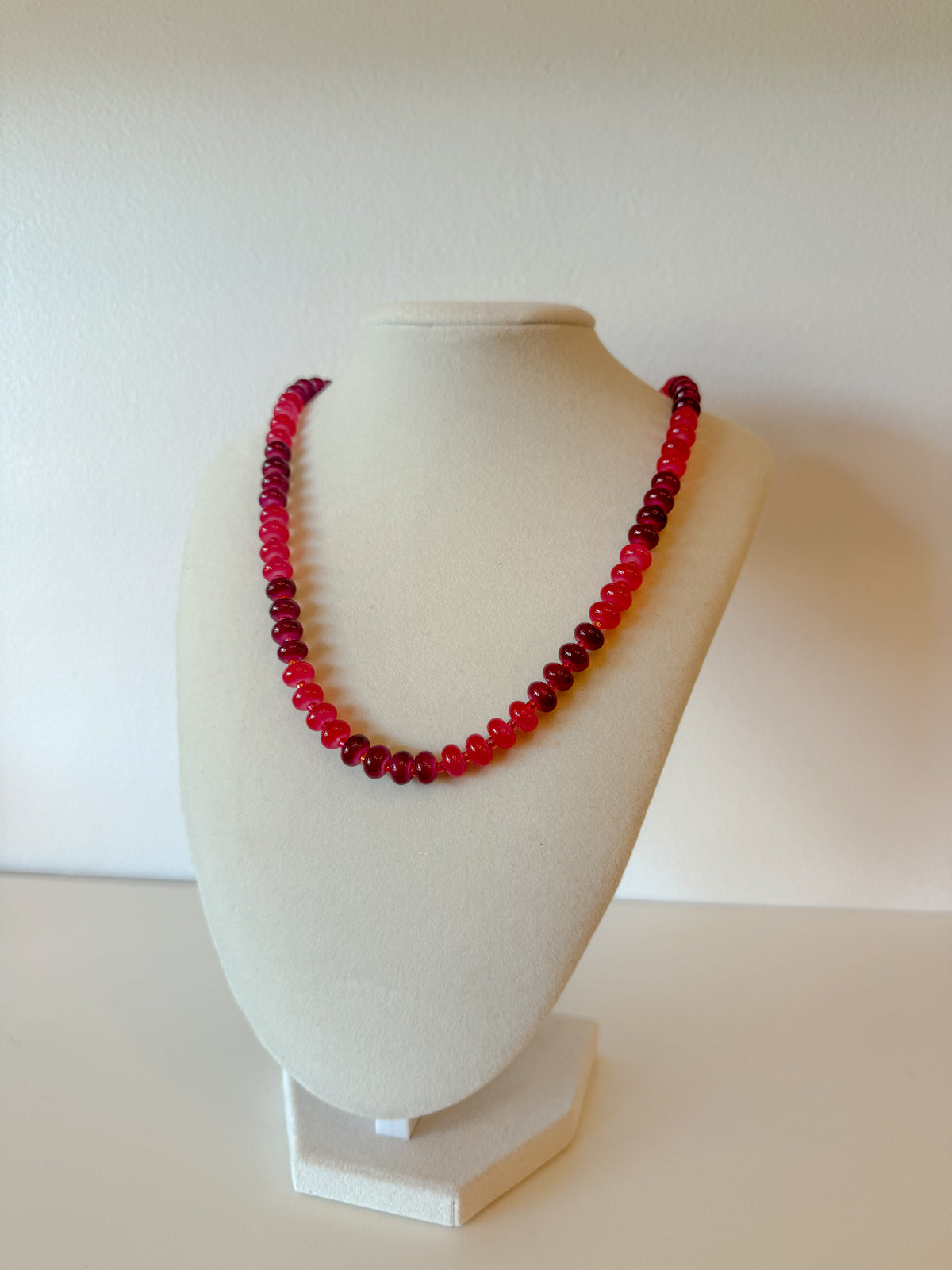 Handmade Glass Rondelle Beaded Necklace